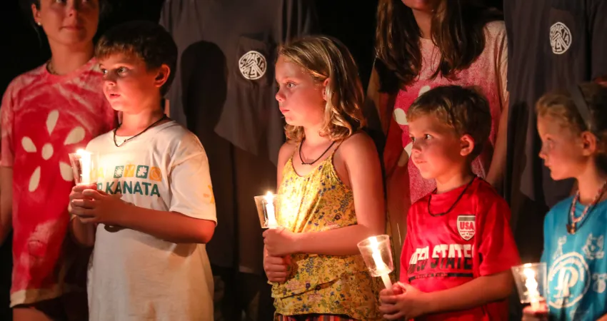 Candle lighting at Camp Kanata
