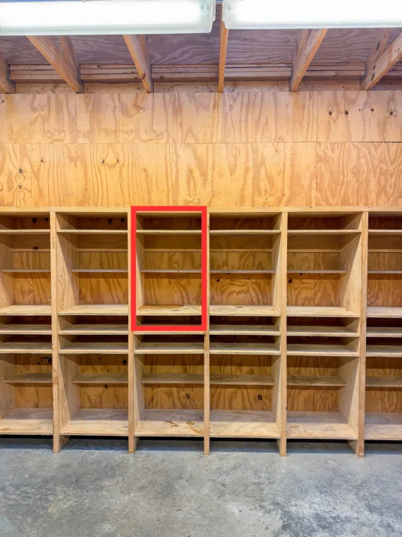 An outline of the cubby that each Spartan will get.