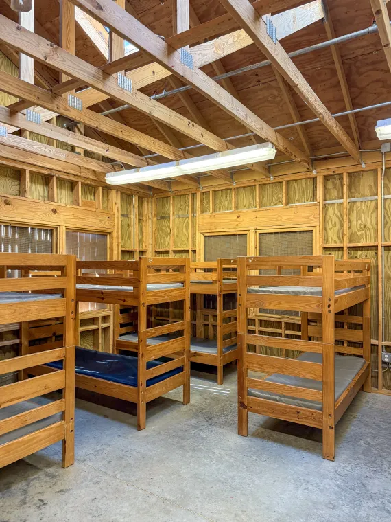 An image of the bunkbeds in Cabin 21.