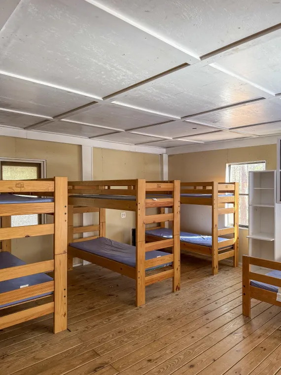 The bunks in the Lower Lake Shelter.